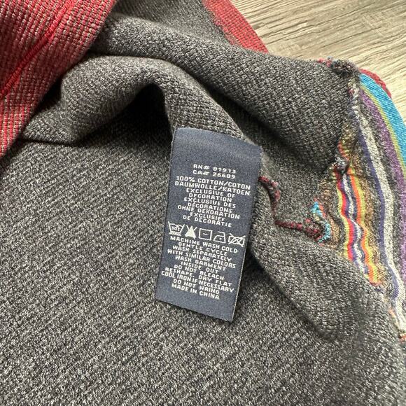 Robert Graham Red Gray Mens M‎ 1/4 Zip Mock Waffle Knit Pullover Preppy Sweater - Picture 5 of 8